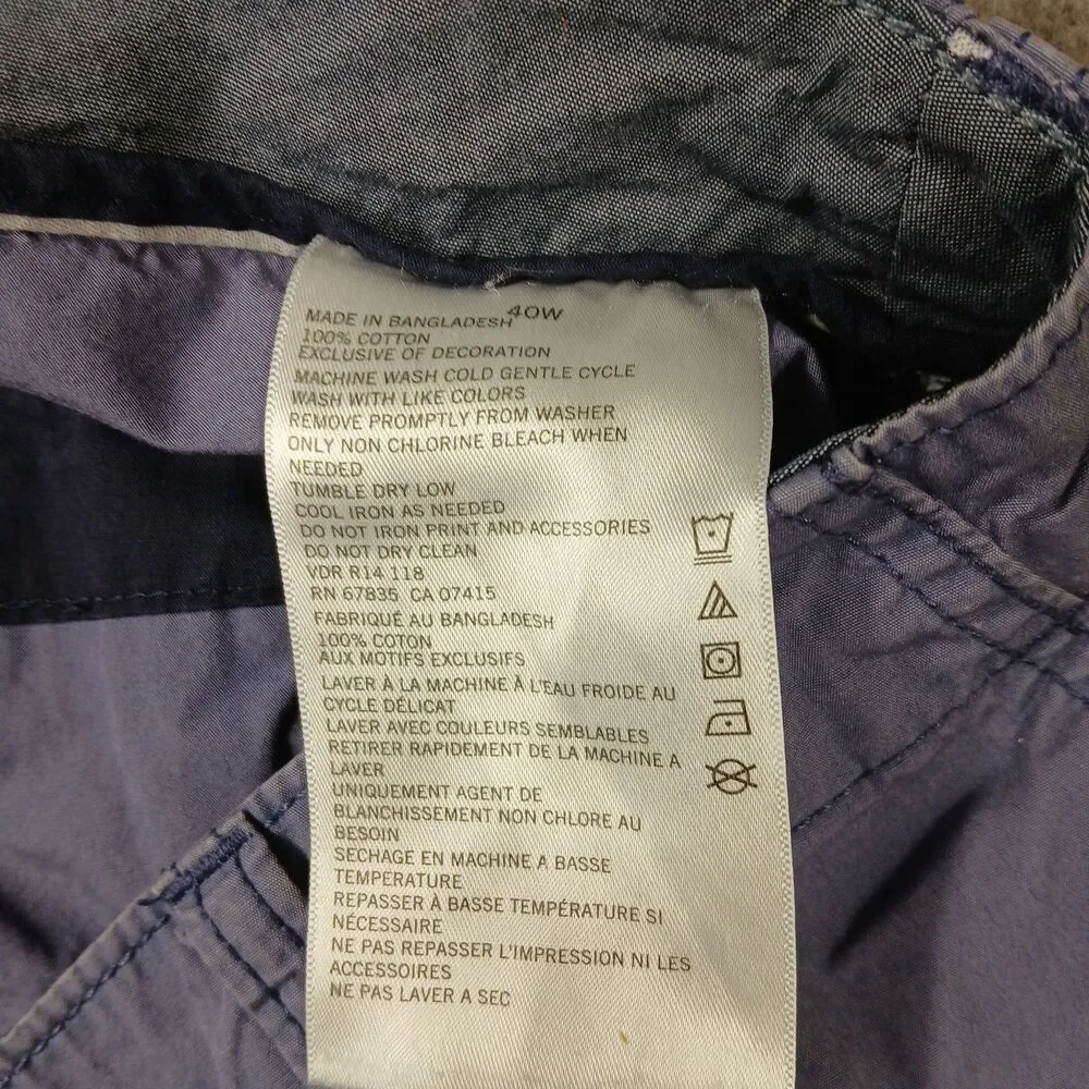 Nautica Cargo Shorts Men's‎ Size 40W Modern Fit Blueish Gray Flat Front Pockets